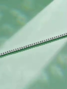 High Quality Shining Star Jewels Moissanite Tennis <b>Bracelet</b> Bridal Gift for Certificate Trendy 18K White Gold <b>Silver</b> Plated - Product Image 3