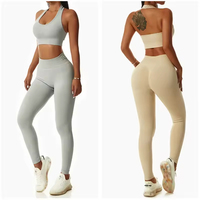 Ensemble de yoga personnalisé avec logo pour femme, motif imprimé, respirant, en Spandex/Polyester, vêtements de sport, crop tops, shorts, tenue décontractée, 2 pièces, taille haute