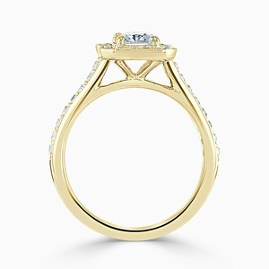 Bague de fiançailles en diamant de qualité supérieure, cultivé en laboratoire, taille Radiant, 2,7 carats, avec pierres latérales pavées, bijou solitaire classique pour femme - Product Image 3