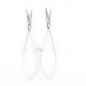 Silver Blade White Powder Coated New Brow Scissors Stainless Steel Spring Scissors Beauty <b>Tools</b> Sustainable - Product Image 4