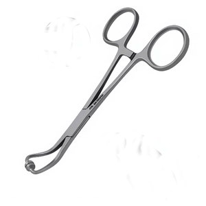 Pince à serviettes Hoff 5,25 pouces, courbée, arrondie, à dents croisées, en acier inoxydable, instrument chirurgical réutilisable pour interventions médicales - Product Image 4