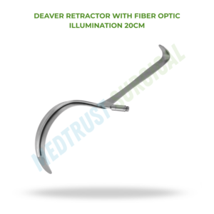 Retractor Deaver con Iluminación de Fibra Óptica de 20 cm, Instrumento Quirúrgico, Retractor Abdominal de Acero Inoxidable - Product Image 2