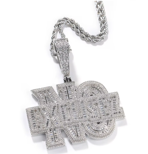 Custom Iced Out Letter Pendant Necklace Gold Plated Brass Link <b>Chain</b> Hip Hop Jewelry <b>Name</b> <b>Chain</b> for Casual Wear - Product Image 2