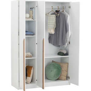 Modern Bedroom 3 Door White Laminated <b>Wardrobe</b> Closet <b>Storage</b> Cabinet Organizer for Home Furniture and Bedroom Use - Product Image 3