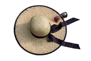 หมวกฟางน้ำหนักเบาสำหรับเดินทางชายหาดวัสดุธรรมชาติปีกกว้างสำหรับการป้องกันรังสียูวี99โกลด์ดาต้า - Product Image 2
