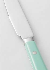 Juego de Cubiertos de acero inoxidable con acabado plateado y Mango Verde, juego de 5 cucharas, tenedor, cuchillo, cubiertos para uso en fiesta en casa - Product Image 4
