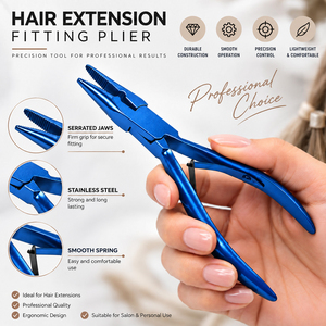 Pince de pose d'extensions capillaires de 5 pouces, outil professionnel de pose de micro-anneaux et de sertissage pour salon - Product Image 3