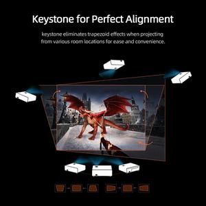 Projecteur intelligent portable AKEY9S Android 4K natif 1080P pour cinéma maison, vidéo de jour, contes pour enfants, éducation en classe, chambre à coucher - Product Image 2