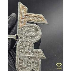 Collier avec pendentif en diamant Moissanite plaqué or, style Hip Hop Iced Out, cadeau pour homme et femme - Product Image 4