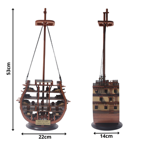 Estante de madera - Sección transversal del HMS Victory - Muebles náuticos modernos para sala de estar - Product Image 1