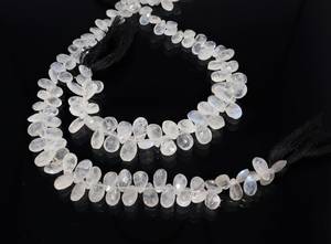 AAA Natural White Rainbow Moonstone Faceted Pear Shape Briolette 7x9 MM White Moonstone Pear Beads 8 Inch Rainbow Moonstone - Product Image 6