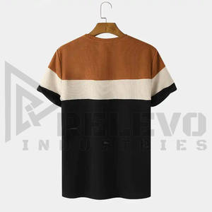 Camiseta de Algodón a Rayas Coloridas de 250 GSM para Hombre, Servicio OEM de Alta Calidad, Tela Multicolor, Camisetas Polo Casuales Premium de Estilo Urbano - Product Image 2