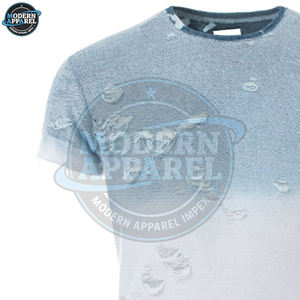 Servicio OEM, Camiseta de Algodón 100% Lisa con Efecto Desgastado para Hombre, Personalizable, Color Sólido, Nueva Moda, Transpirable - Product Image 4