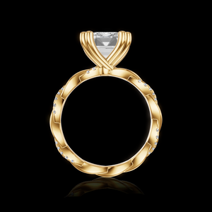Anillo de Compromiso para Mujer con Diamante Sintético Cultivado en Laboratorio, Corte Brillante Aurum Diam, Color E, Certificado EGL, Chapado en Plata 925, Moderno - Product Image 5