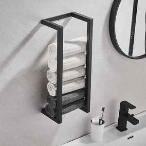 Porte-serviette mural classique en acier style déco avec finition bronze, accessoire de salle de bain étanche et anti-odeur - Product Image 4