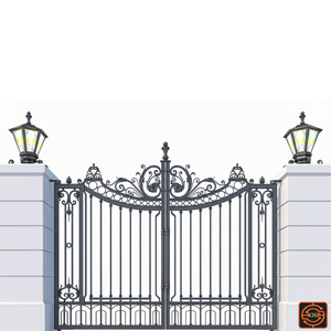 Puerta Doble de Hierro Forjado Moderna y de Lujo, Diseño 3D Personalizado en CAD para Villas, Casas, Jardines y Edificios, Fabricada en Vietnam - Product Image 3