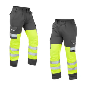 High Visibility Industrial Construction Safety <b>Work</b> Pants Reflective Trousers Men <b>Cargo</b> Outdoor Multi Pocket OEM Breathable Wear - Product Image 4