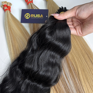 Extensiones de Cabello Humano Virgen Vietnamita Rusa de Hanoi, con Punta Doble I-tip, en Paquetes, en Colores Negro Natural, Castaño y Rubio - Product Image 4