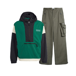 2026 Custom <b>Men</b> Two Piece Set Zip up <b>Patch</b> Work Vintage Windbreaker Sublimation Tracksuit <b>Short</b> Nylon Jacket Tracksuits - Product Image 6