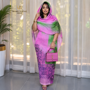 Voile de coton imprimé numériquement Toub |   Tissu africain traditionnel non cousu pour femmes, élégant, ethnique, pour occasions culturelles et festives - Product Image 4