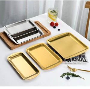 Vajilla Coreana Elegante de Acero Inoxidable, Bandejas Rectangulares para Servir, Aptas para Alimentos, Pulimentadas, Plato para Postre, Sushi, Uso en Restaurantes - Product Image 3