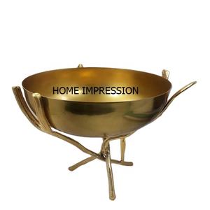Bol de luxe en métal de qualité Design de luxe Vaisselle Centre de table Designer Bol en or Bol de service alimentaire Plateau pour Offre Spéciale - Product Image 1