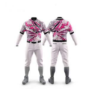 เสื้อเบสบอลโพลีเอสเตอร์แบบสั่งทำพิเศษสำหรับ OEM ออกแบบเองได้ พิมพ์ลายแบบ Sublimation เต็มตัว ระบายอากาศได้ดี ไซส์ใหญ่ แขนยาว คุณภาพสูง - Product Image 5