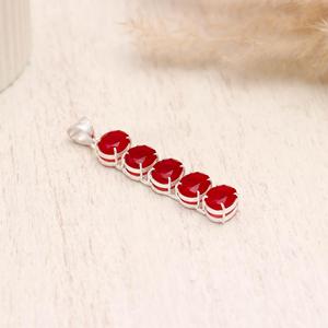 Pendentif en argent sterling 925 avec grenat rouge, fait main, pierre de naissance de janvier, bijou minimaliste, collier en pierres précieuses, cadeau - Product Image 2