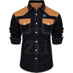 Camisas FR color caqui para hombre con certificación UL, resistentes al fuego, DA DA-547, nivel D de protección para petróleo y gas, NFPA 2112 para categoría 2, 100 % algodón - Product Image 1