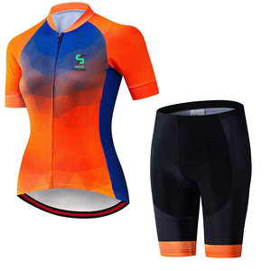 <b>Cycling</b> Jersey Set <b>Short</b> Sleeve Breathable Quick Dry Reflective Digital Printing Light Wight 100% Polyester - Product Image 1