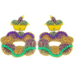 Elegantes pendientes indios hechos a mano con cuentas de semillas multicolor, joyería étnica para fiestas al mejor precio. - Product Image 4