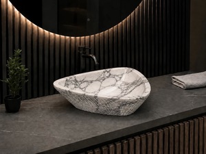 Lavabo Triangular de Mármol Natural Tallado a Mano, Moderno, para Baños de Lujo, Hoteles, Uso en Comedores, Proveedor Mayorista - Product Image 3
