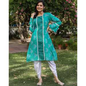 Ensemble Kurta Eco Green XS - Vêtements traditionnels indiens confortables et durables - Product Image 6