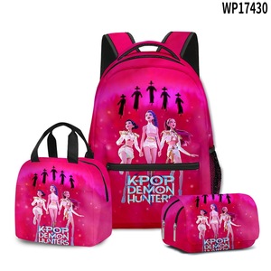 Nouveau produit : Sac à dos scolaire <span class=keywords><strong>K</strong></span>-POP mignon à trois pièces avec trousse et sac à déjeuner pour étudiantes - Product Image 5