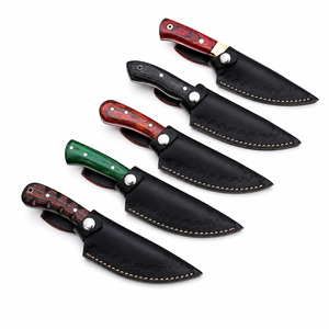 Cuchillo de Desollar Jexmoo Hecho a Mano de Acero de Damasco con Mango de Madera Colorido, Opción OEM DIY, Hoja de Punta Caída de 9 Pulgadas para Camping y Cocina - Product Image 6