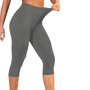 Mallas Capri transpirables de primavera para mujer, informales, supersuaves, elásticas, para entrenamiento, correr, Yoga, atlético, longitud Midi, Logo en la cintura - Product Image 1