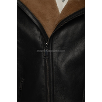 Veste en cuir de mouton noir de qualité supérieure pour homme, service OEM 2026, col en fourrure, fermeture éclair, grandes tailles, mode hiver, vestes chauffantes