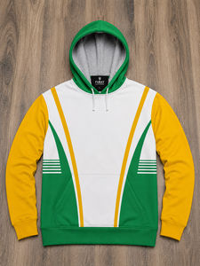 Sudadera con capucha de forro polar para hombre, de poliéster 220g, con cremallera, para gimnasio, deportiva, de invierno, con bloques de color, al por mayor - Product Image 1