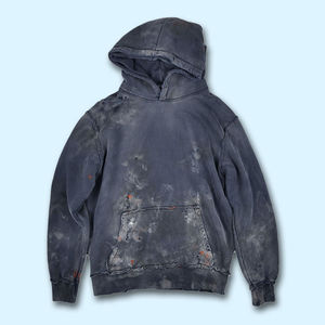 Sweat à capuche oversize effet délavé – Logo brodé personnalisé, pull épais vieilli, streetwear délavé à l'acide - Product Image 2