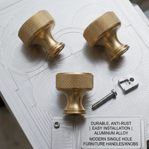 Perillas de aluminio de un solo orificio para gabinetes – Tiradores modernos para muebles, duraderos, resistentes al óxido y de fácil instalación - Product Image 1