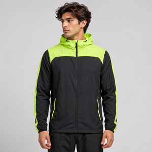 Chaqueta con capucha morada para hombre, cortavientos, ligera, deportiva, para correr, para primavera - Product Image 2