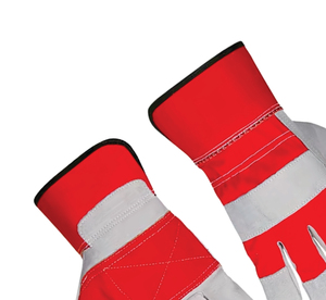 Gants de sécurité en cuir rouge et gris avec paume renforcée pour usage industriel, gants de travail d'hiver pour l'extérieur, longueur au poignet - Product Image 6