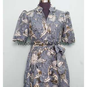 Vestido Midi Informal de Algodón 100% para Mujer, Estilo Bohemio, Bonito, Línea A, Cómodo para la Playa o Fiestas, Diseño Elegante - Product Image 2