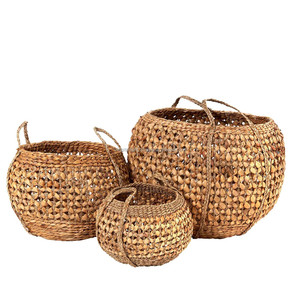 Open Weaving Styles seagrass <b>basket</b> water hyacinth Seagrass <b>Woven</b> Storage <b>Basket</b> Wholesale From Vietnam - Product Image 2