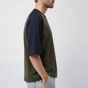 T-shirts Homme Oversize Personnalisés avec Logo Brodé Col Rond Manches Courtes 100% Coton Hip Hop Anti-Plis Respirants Nouvelle Tendance - Product Image 5