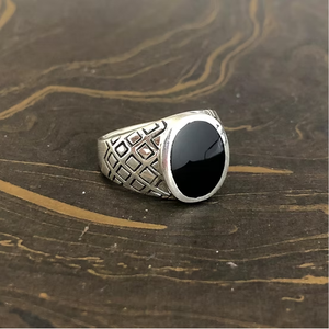 Bague pour homme de créateur, motif géométrique, onyx noir, 10,1 grammes, bijoux fins, à porter au quotidien - Product Image 3