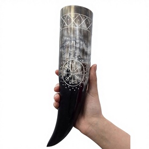 Antique American Style Luxury Ox Horn Beer Glass Premium High Quality Drinking Natural Polished Mugs Christmas Dishwasher Safe - Product Image 3