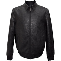 Blouson aviateur en cuir élégant pour homme avec col en V, doublure douce et fermeture éclair pour l'hiver