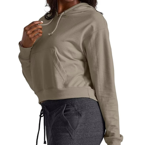 Sudaderas con Capucha Cortas de Forro Polar Lavado para Mujer, Estilo Oversize con Mangas Largas para Invierno - Product Image 2