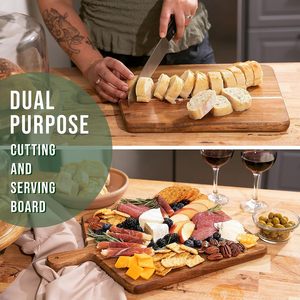 Wood Cutting Board/Chopping Board with Handle for Meat,Cheese Board,<b>Vegetables</b>, Bread, and Charcuterie, Decorative Wooden Servin - Product Image 4